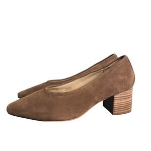 Boden Womens Suede Classic Block Heel Pump Size US 8.5 EU 40 Light Brown